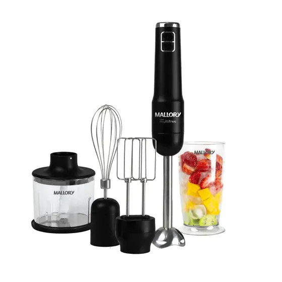 Mixer 4 em 1 Mallory Multifree Sem Fio Preto Bivolt