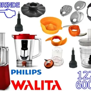 Multiprocessador Philips Walita 600W 16 Itens 127V Multiprocessador Philips Walita 600W 16 Itens 127V
