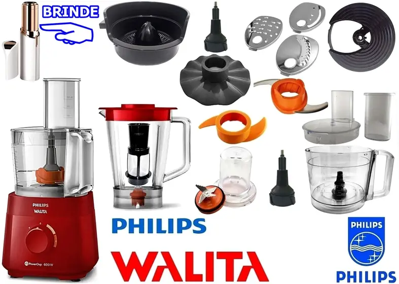 Multiprocessador Philips Walita Vermelho 600W 16 Itens 127V RI7300
