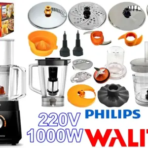 Multiprocessador Philips Walita 1000W 20 Itens 4 discos Inox 220V HR7304 Multiprocessador Philips Walita 1000W 20 Itens 4 discos Inox 220V HR7304