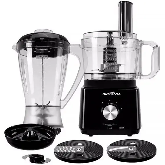 Multiprocessador Britânia All In One com Liquidificador e Espremedor Preto 220V BMP900P