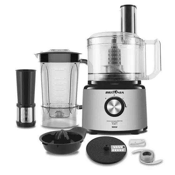 Multiprocessador de Alimentos Britânia 5 em 1 Turbo Inox 127V BMP2700P