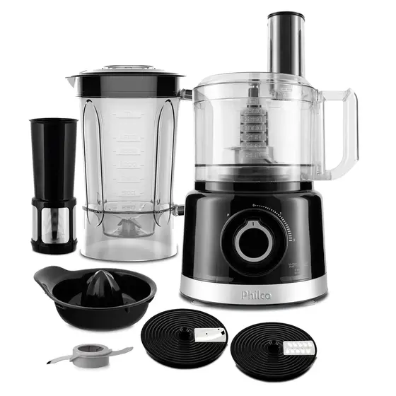 Multiprocessador de Alimentos Philco 5 em 1 Turbo Preto 900W