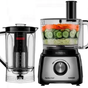 Multiprocessador Mondial com Liquidificador Preto 900W 220V Multiprocessador Mondial com Liquidificador Preto 900W 220V