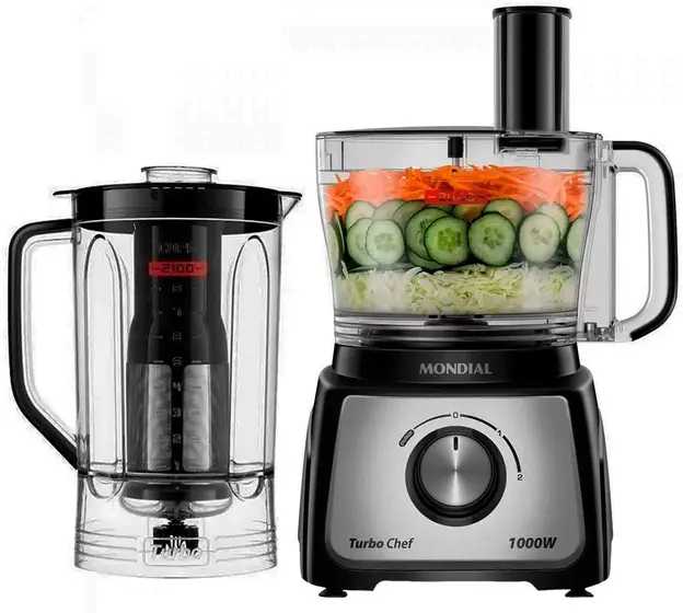 Multiprocessador Mondial com Liquidificador Preto 900W 220V