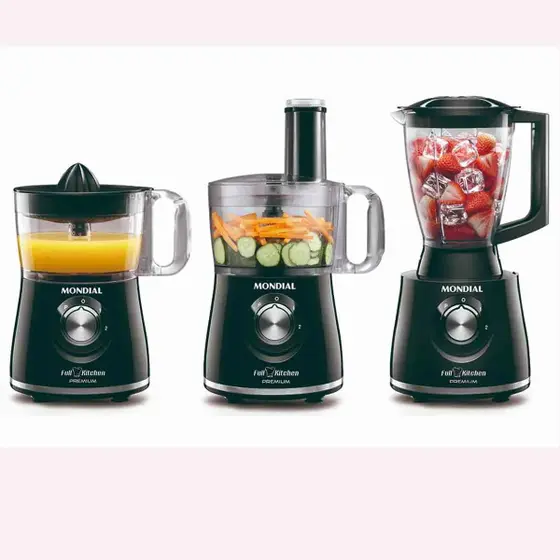 Multiprocessador Mondial Full Kitchen Premium Preto NMP-08