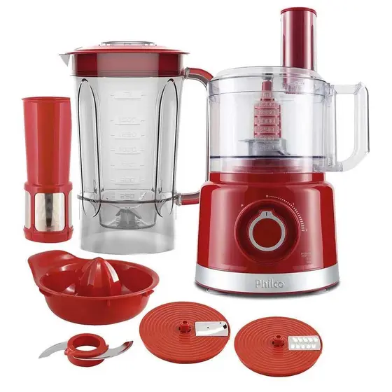 Multiprocessador Philco 5 em 1 Turbo Vermelho 127V PMP1500V