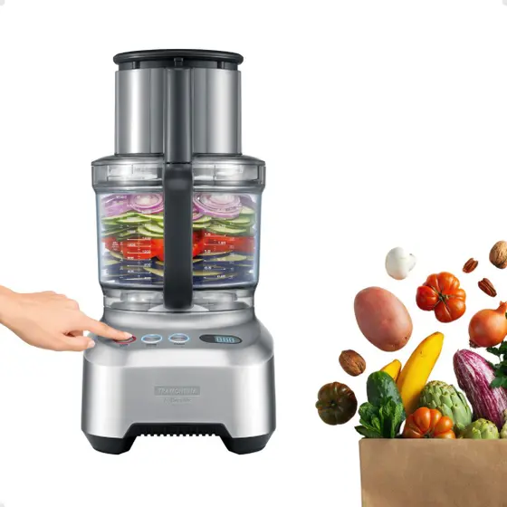 Multiprocessador Tramontina by Breville Slice Pro Alumínio Fundido Fosco 1200W