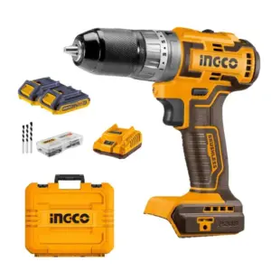 Parafusadeira Furadeira de Impacto Ingco 3/8″ com 2 Baterias 2Ah e Carregador Parafusadeira Furadeira de Impacto Ingco 3/8″ com 2 Baterias 2Ah e Carregador