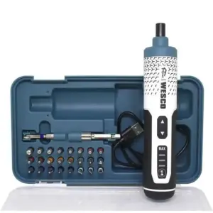 Parafusadeira Wesco 1/4 3.6V Recarregável Bivolt com Kit 24 Bits