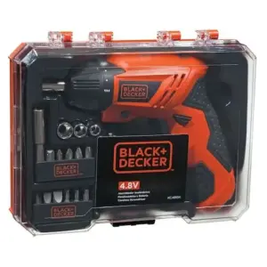 Parafusadeira à Bateria Black+Decker 4.8V com LED e 15 Acessórios Bivolt KC4815K-BR