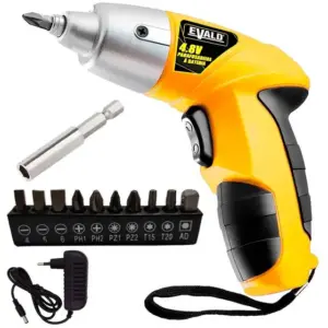 Parafusadeira à Bateria Evald 4.8V 3Nm Reversível com Kit 12 Peças EVS001