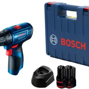 Parafusadeira à Bateria Bosch 12V 3/8 Velocidade Variável com Maleta 5 Peças