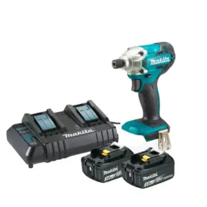 Parafusadeira de Impacto Makita 18V com 2 Baterias e Carregador Duplo DTD156