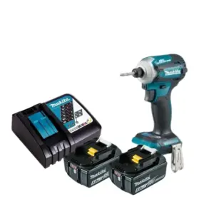 Parafusadeira de Impacto Makita com 2 Baterias 5Ah e Carregador Rápido DTD172Z