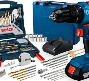 Parafusadeira Furadeira de Impacto à Bateria Bosch 18V com Maleta e Kit 70 Peças GSB 183-LIMAL