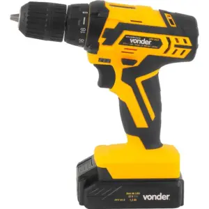Parafusadeira e Furadeira Elétrica a Bateria Vonder PFV012 12V Bivolt com Maleta e 17 Peças