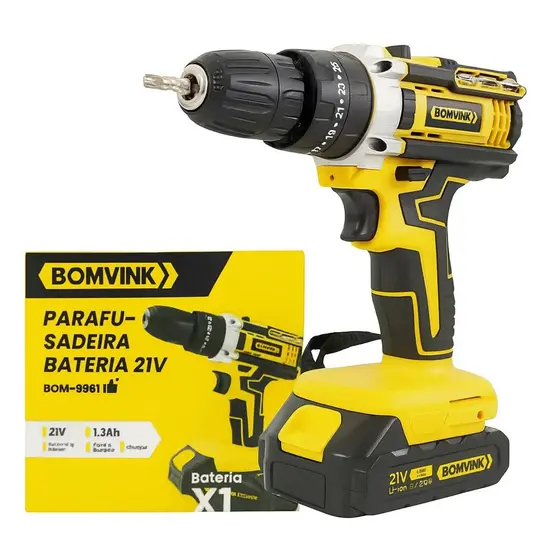 Parafusadeira Elétrica à Bateria Bomvink 21V 1300mAh BOM-9961