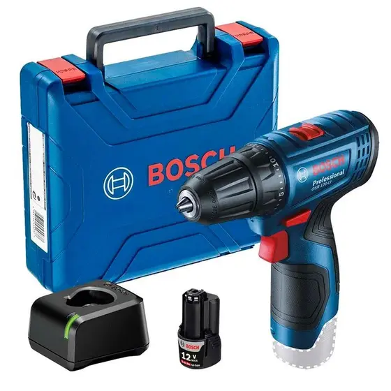 Parafusadeira Furadeira a Bateria Bosch GSR 120-LI 12V com 2 Baterias, Carregador e Maleta 06019G80E1