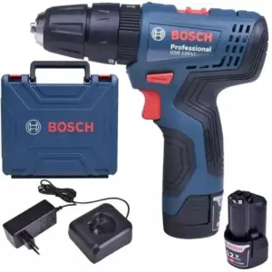Parafusadeira Furadeira de Impacto a Bateria Bosch GSB 120-LI 12V com 2 Baterias Bivolt