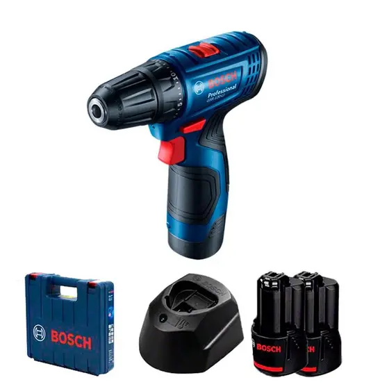 Parafusadeira Furadeira Bosch GSR 120-LI 12V com 2 Baterias e Maleta