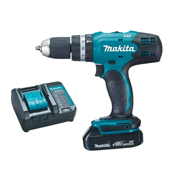 Parafusadeira Furadeira de Impacto a Bateria Makita DHP453Y002 18V com Bateria