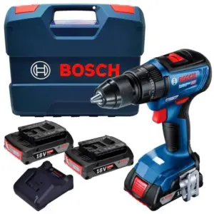 Parafusadeira Furadeira de Impacto Bosch GSB 18V-50 18V Brushless com 2 Baterias e Maleta Parafusadeira Furadeira de Impacto Bosch GSB 18V-50 18V Brushless com 2 Baterias e Maleta