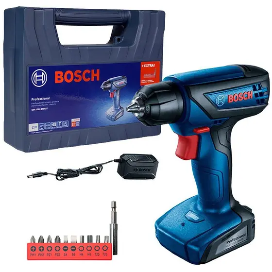 Parafusadeira Furadeira à Bateria Bosch 12V Lítio com Maleta GSR 1000