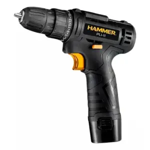 Parafusadeira Furadeira à Bateria Hammer Bivolt Preta PLI-11