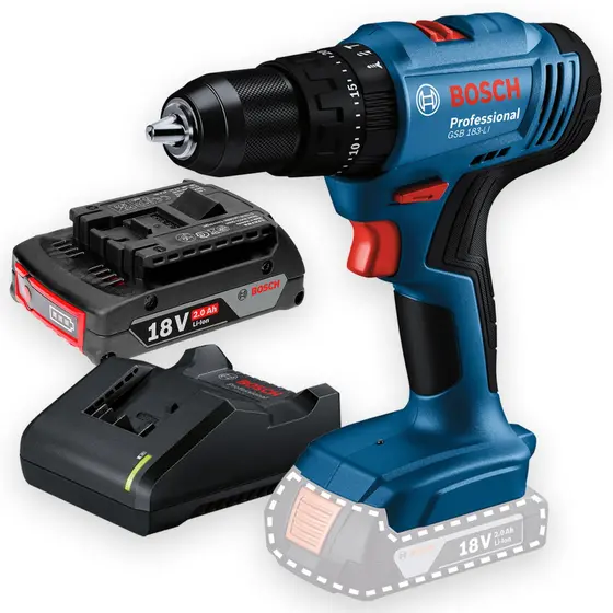 Parafusadeira Furadeira de Impacto Bosch GSB 183-LI 18V com Bateria