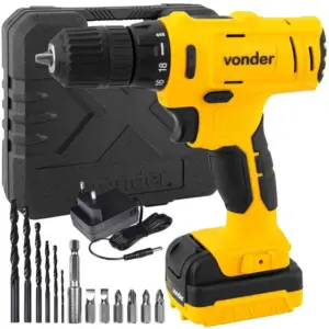 Parafusadeira Furadeira Profissional Vonder com LED Broca e Maleta PFV120 Parafusadeira Furadeira Profissional Vonder com LED Broca e Maleta PFV120