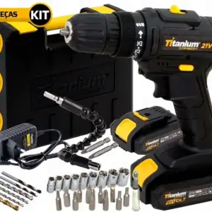 Parafusadeira Furadeira Sem Fio Titanium 21V com Maleta 5657 Parafusadeira Furadeira Sem Fio Titanium 21V com Maleta 5657