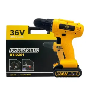 Parafusadeira Furadeira Sem Fio B-Tek 36V 340W 1550 RPM com 2 Baterias BT-DZ01 Parafusadeira Furadeira Sem Fio B-Tek 36V 340W 1550 RPM com 2 Baterias BT-DZ01