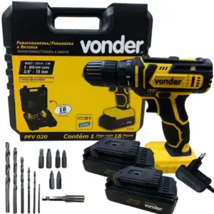 Parafusadeira Furadeira Sem Fio Vonder 20V com 2 Baterias PFV020 Parafusadeira Furadeira Sem Fio Vonder 20V com 2 Baterias PFV020
