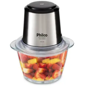 Processador Philco Inox Glass 1,2L 350W com Pulsar PPS01I