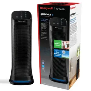 Purificador de Ar Honeywell Air Genius 5 para Salas Grandes, Preto