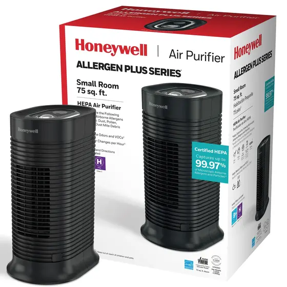 Purificador de Ar Honeywell AllergenPlus HEPA Tower Preto HPA060