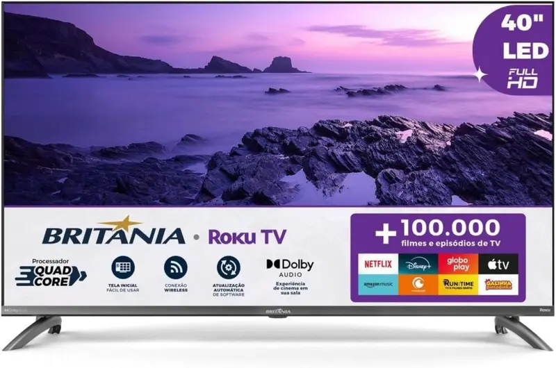Smart TV LED Britânia 40″ Roku TV BTV40M9GR2CGB