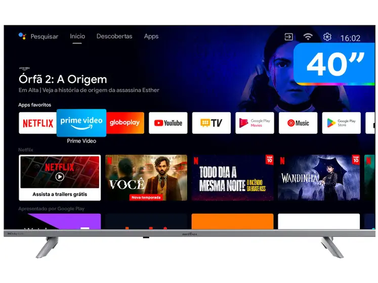 Smart TV D-LED Full HD Britânia 40″ Android TV BTV40E3AAGSSGB