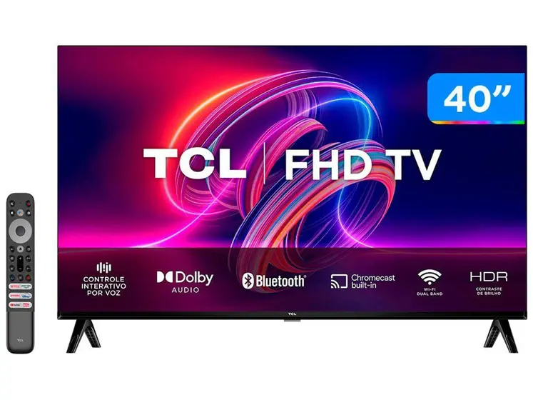 Smart TV LED Full HD TCL 40″ Android TV Google Assistente 40S5400A