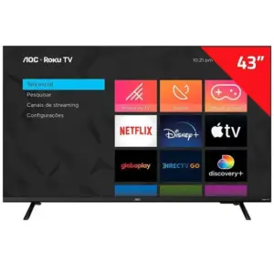 Smart TV LED AOC 43″ Full HD Roku TV 43S5135/78G Smart TV LED AOC 43″ Full HD Roku TV 43S5135/78G