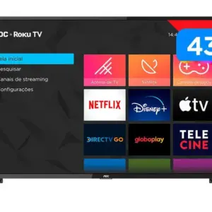 Smart TV LED AOC 43″ Full HD Roku TV 43S5195/78G Smart TV LED AOC 43″ Full HD Roku TV 43S5195/78G