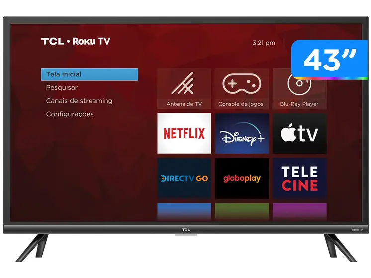 Smart TV LED TCL 43″ Full HD Roku TV 43RS520