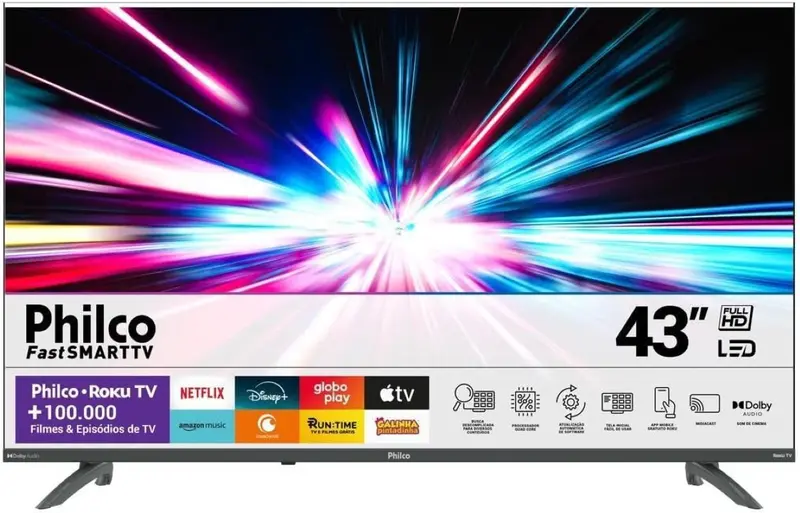 Smart TV LED Philco 43″ Roku TV PTV43VA4REGB