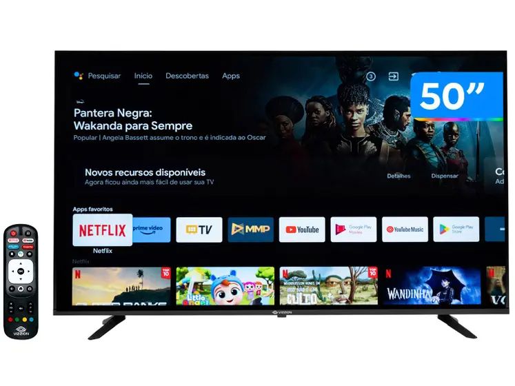 Smart TV DLED Rig Vizzion 50″ 4K IPS Android TV BR50GUA