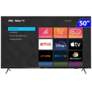 Smart TV LED 4K UHD AOC 50″ Roku TV Dolby Vision HDR10+ 50U6125/78G Smart TV LED 4K UHD AOC 50″ Roku TV Dolby Vision HDR10+ 50U6125/78G