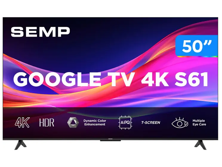 Smart TV LED Semp 50″ 4K UHD Google TV S61