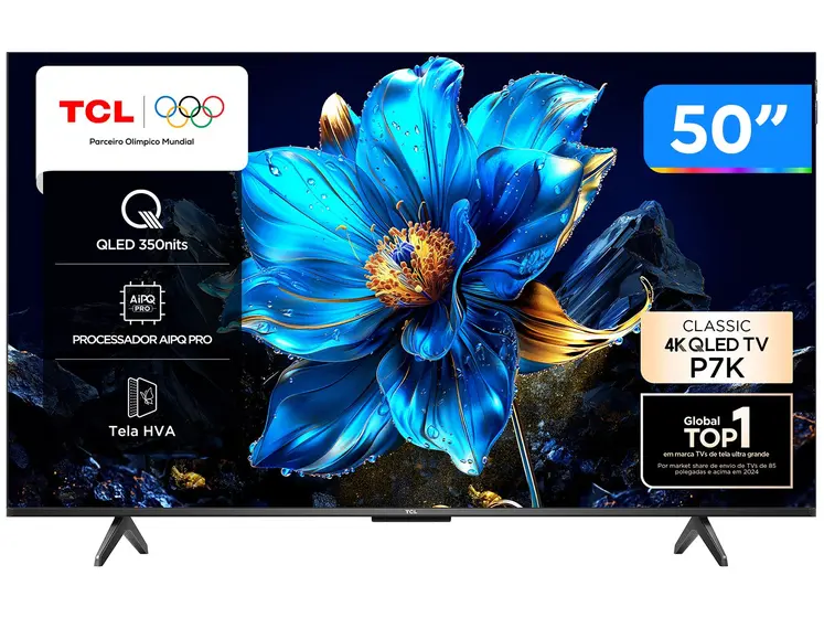 Smart TV QLED TCL 50″ 4K UHD Google TV 50P7K