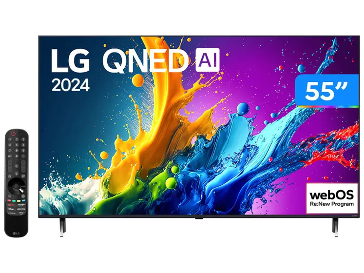 Smart TV QNED LG 55″ 4K webOS 24 55QNED80TSA