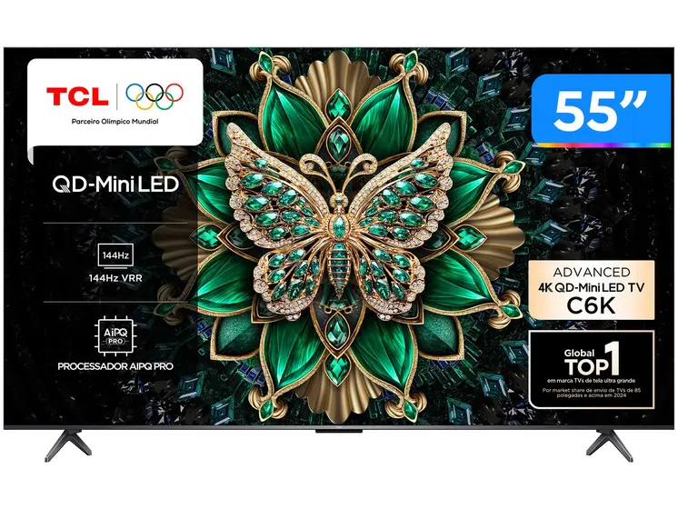 Smart TV MiniLED 4K UHD TCL 55″ 120Hz Google TV AiPQ 55C6K